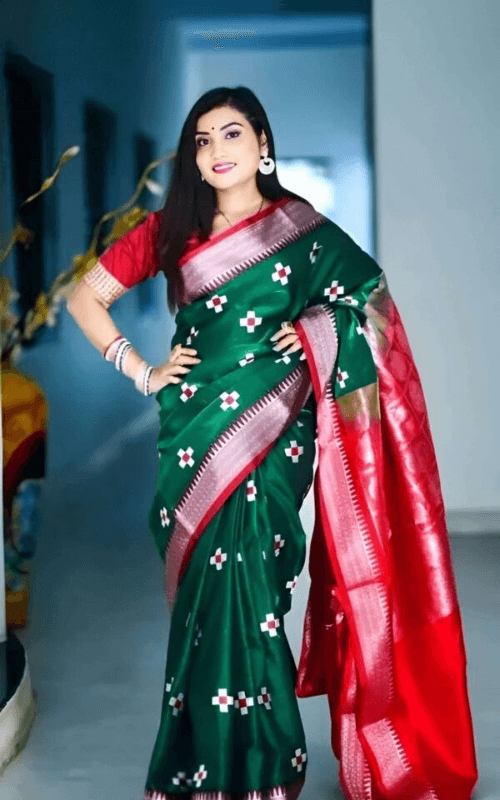 Banarasi Silk Sarees in Green, Maroon, and Purple with Intricate