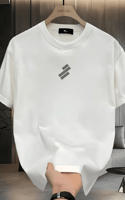 Premium White & Navy Blue Graphic Tee